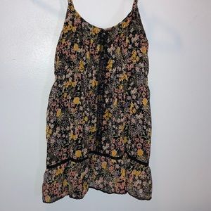 Decree floral spaghetti strap tank
